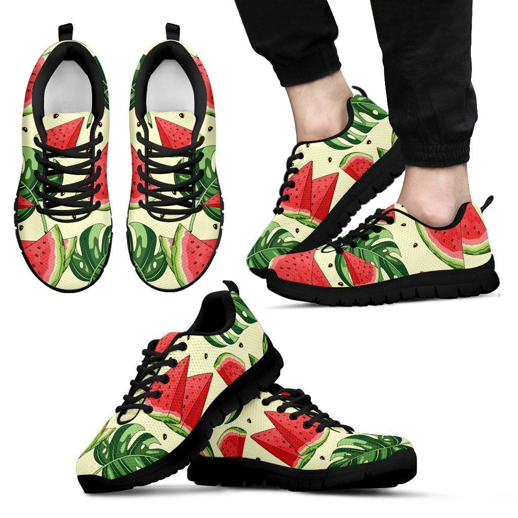 Cute Tropical Watermelon Pattern Print Men's Sneakers