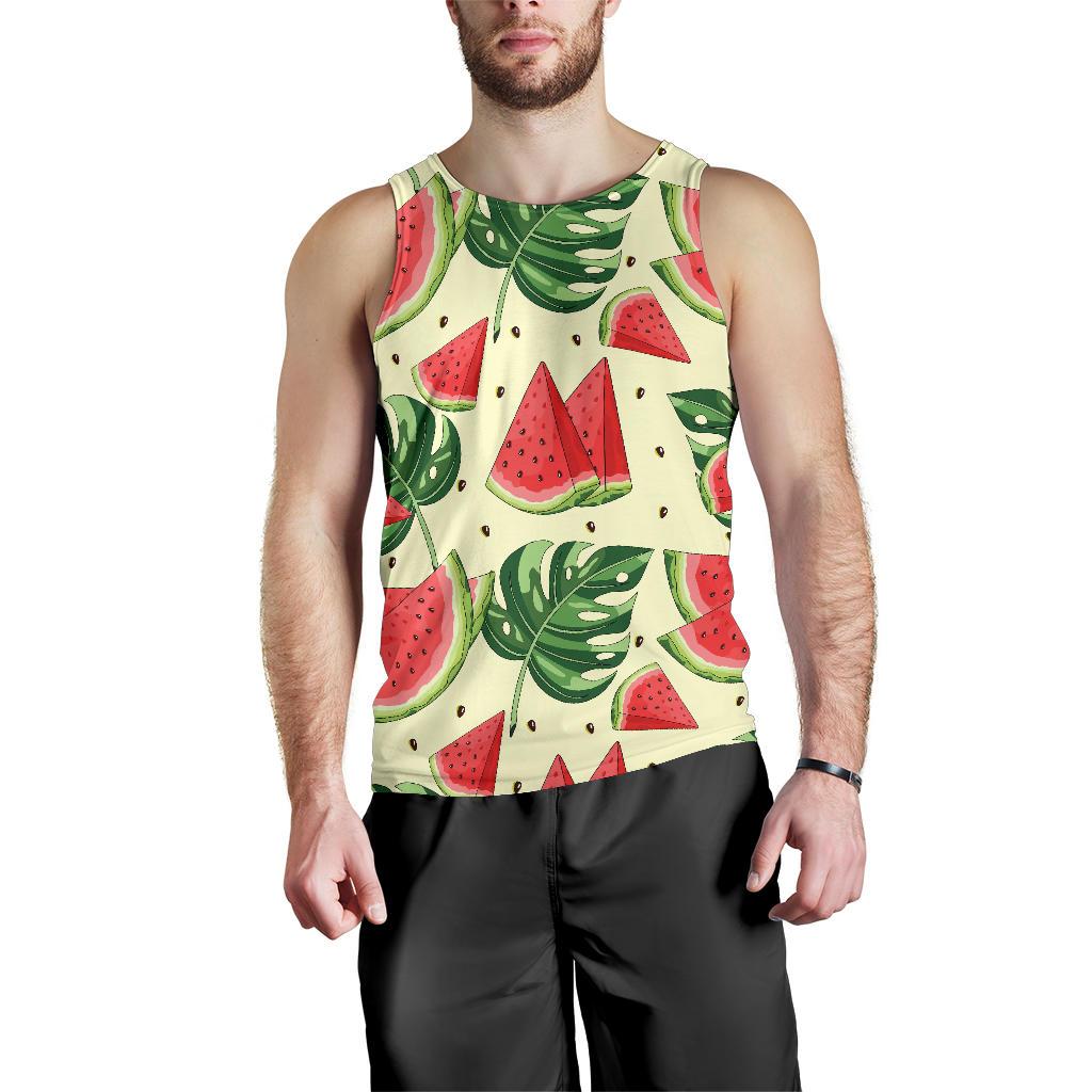 Cute Tropical Watermelon Pattern Print Men's Tank Top