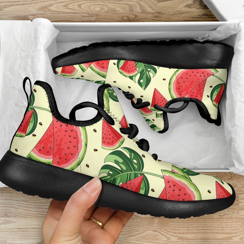 Cute Tropical Watermelon Pattern Print Mesh Knit Shoes