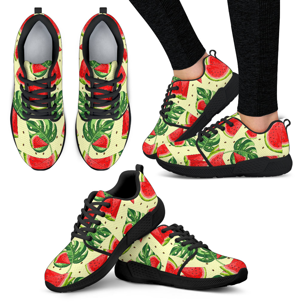 Cute Tropical Watermelon Pattern Print Women's Athletic Shoes