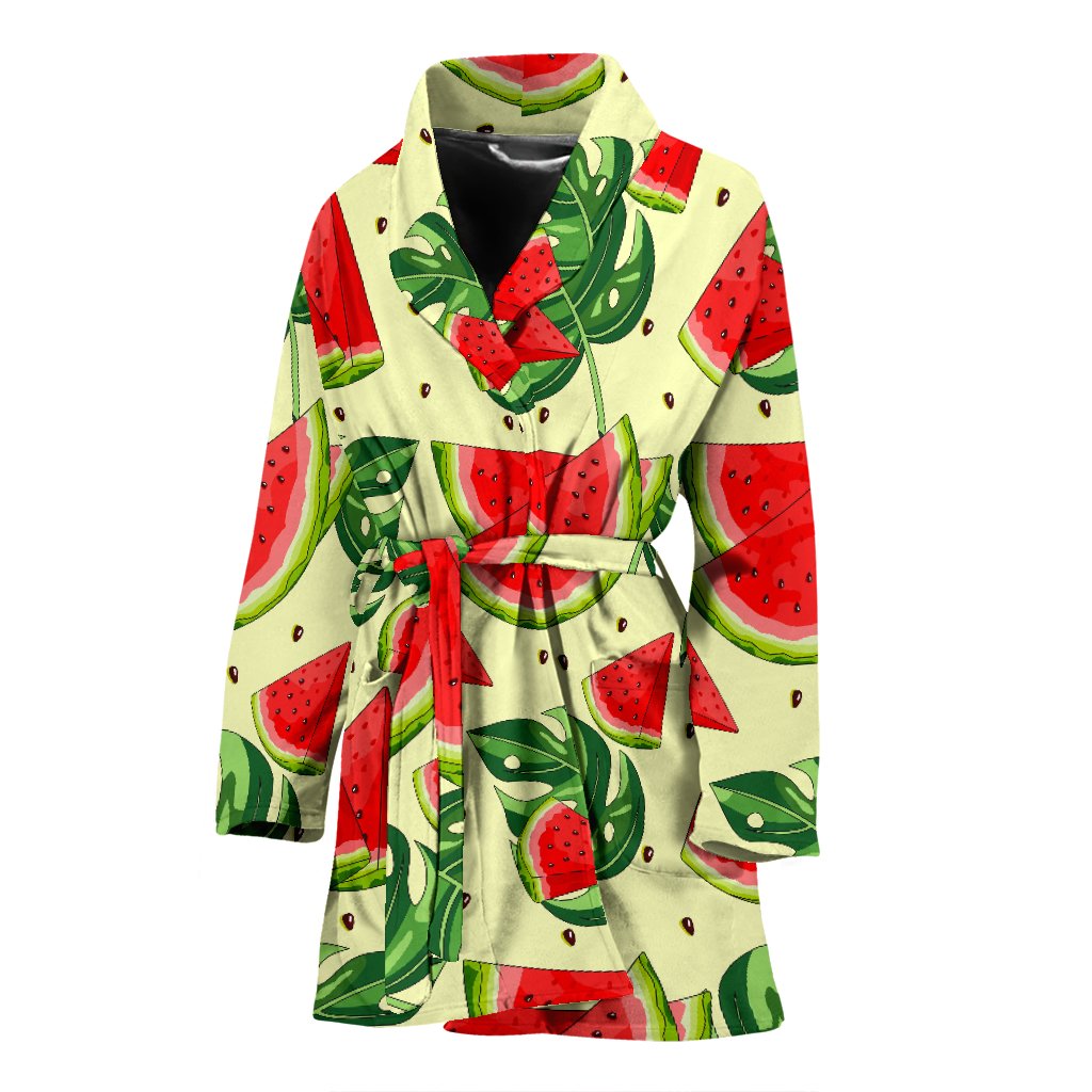 Cute Tropical Watermelon Pattern Print Women's Bathrobe