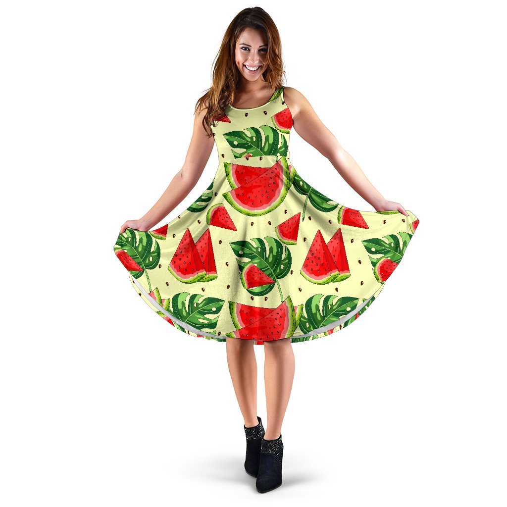 Cute Tropical Watermelon Pattern Print Women's Dress