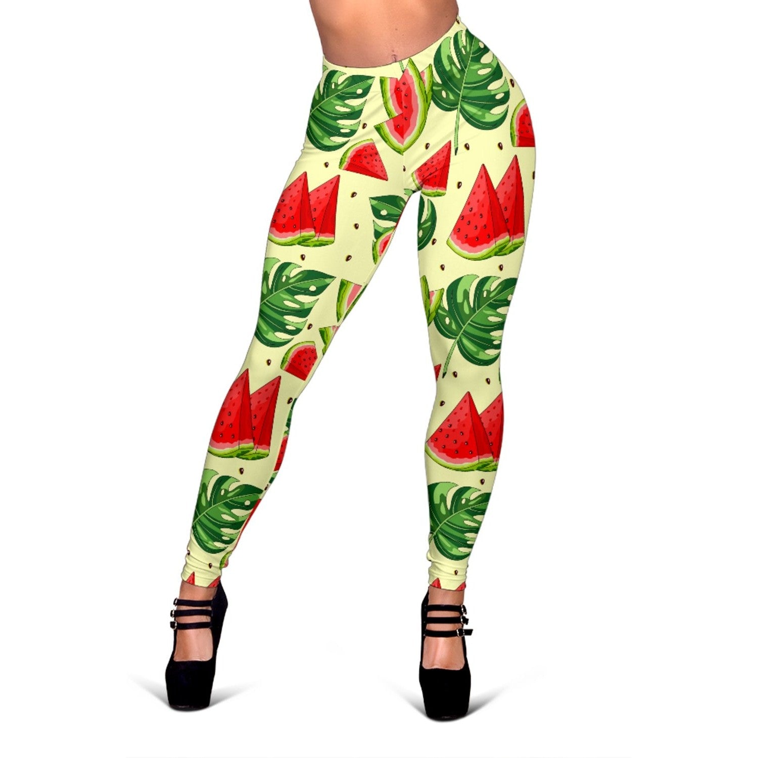 Cute Tropical Watermelon Pattern Print Women's Leggings