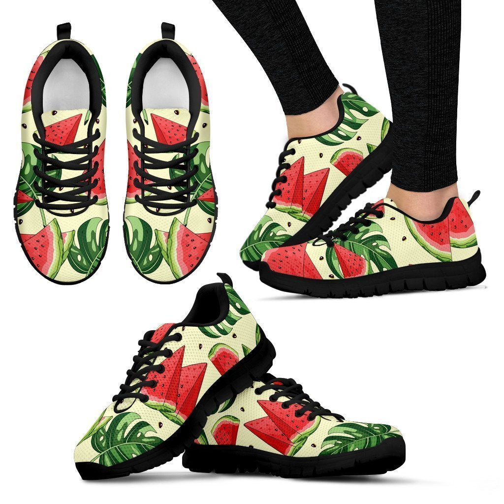 Cute Tropical Watermelon Pattern Print Women's Sneakers