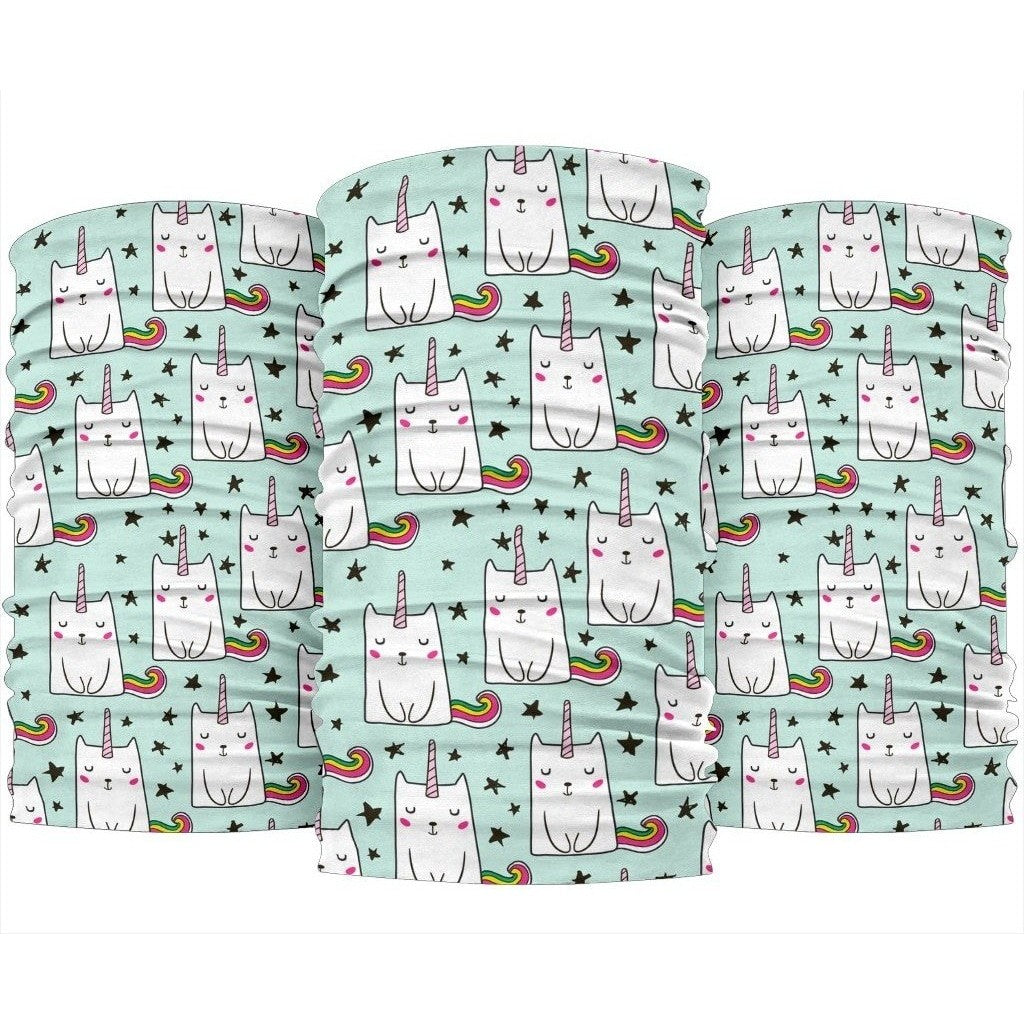 Cute Unicorn Cat Pattern Print 3-Pack Bandanas