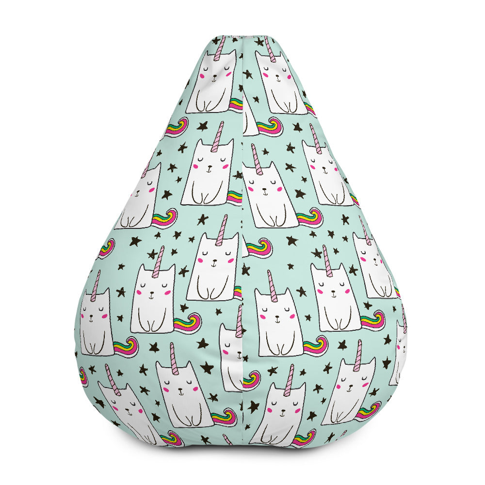 Cute Unicorn Cat Pattern Print Bean Bag Cover