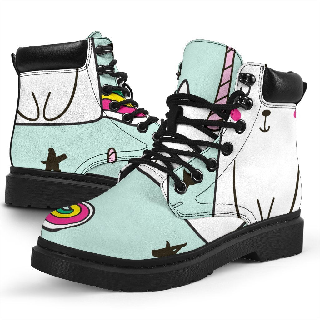 Cute Unicorn Cat Pattern Print Classic Boots