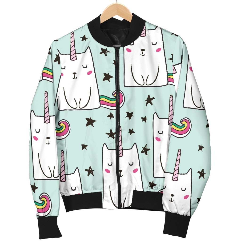 Cute Unicorn Cat Pattern Print Men's Bomber Jacket