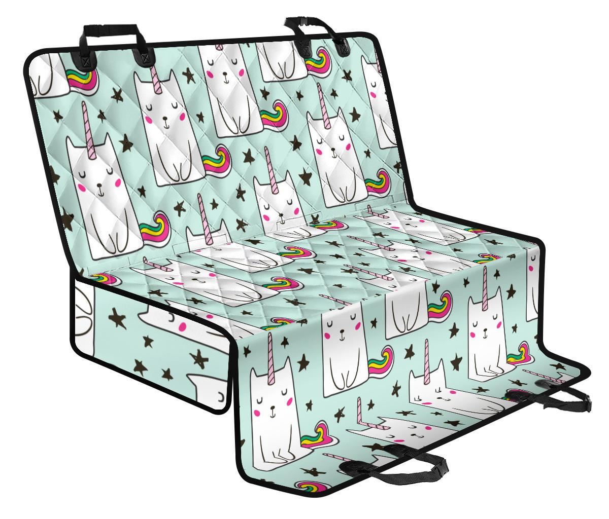 Cute Unicorn Cat Pattern Print Pet Car Back Seat Cover