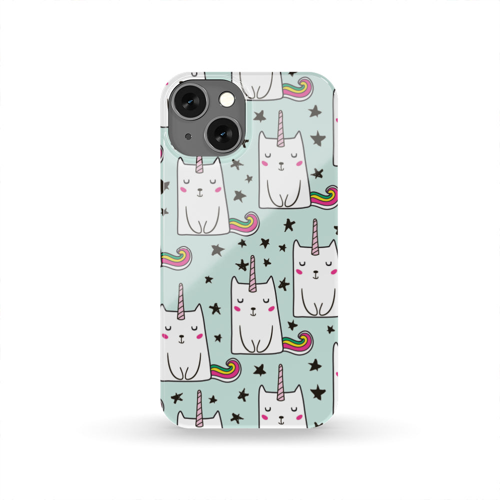 Cute Unicorn Cat Pattern Print Phone Case