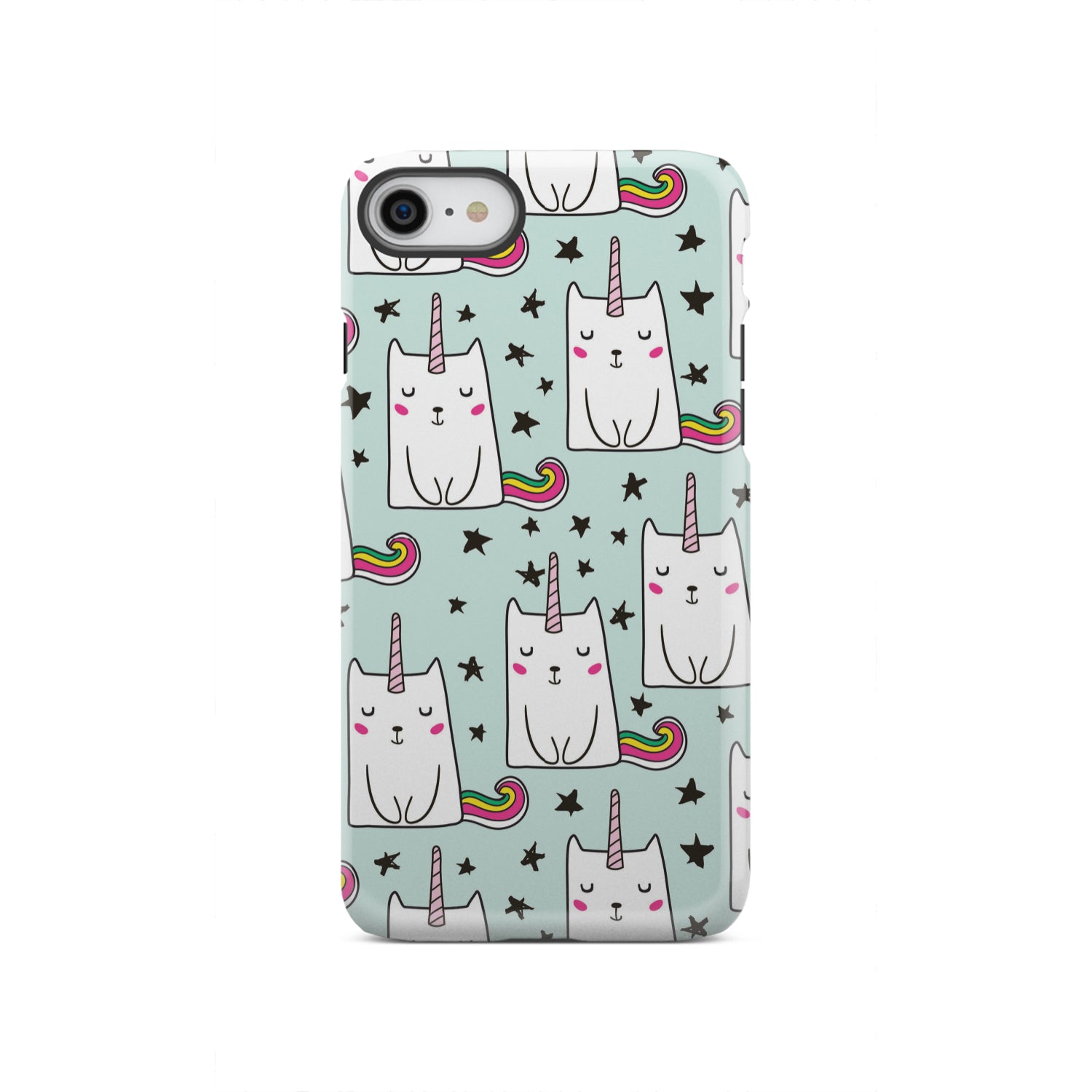 Cute Unicorn Cat Pattern Print Tough Phone Case