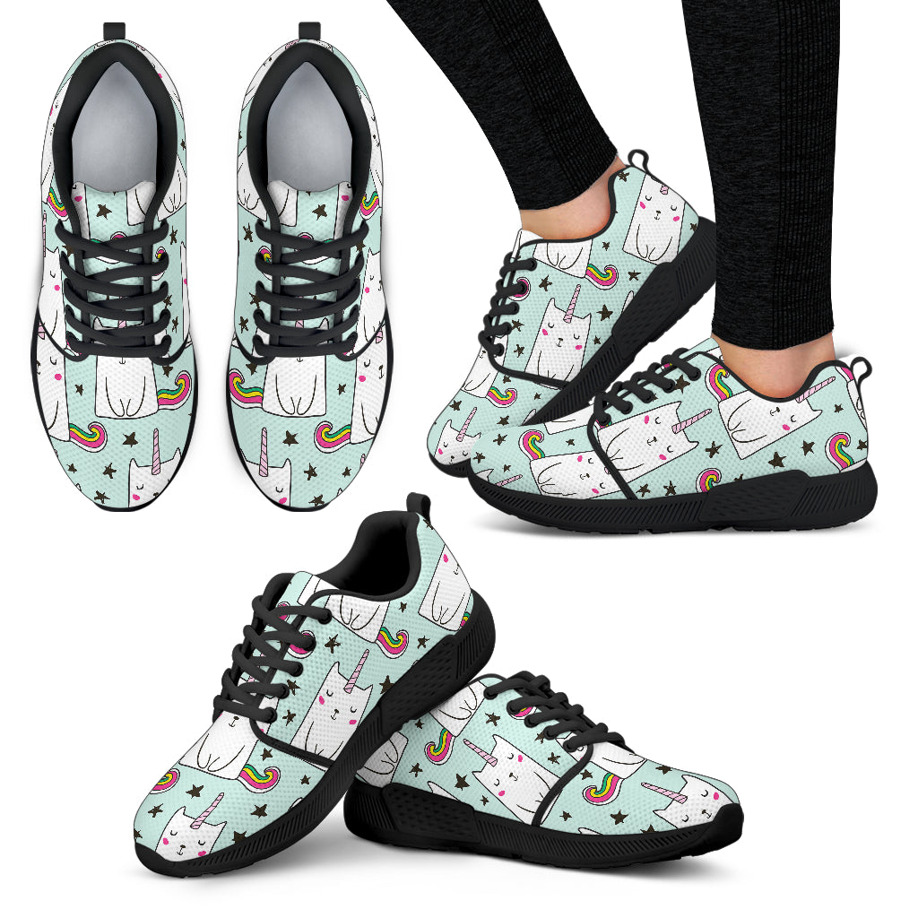 Cute Unicorn Cat Pattern Print Women's Athletic Shoes