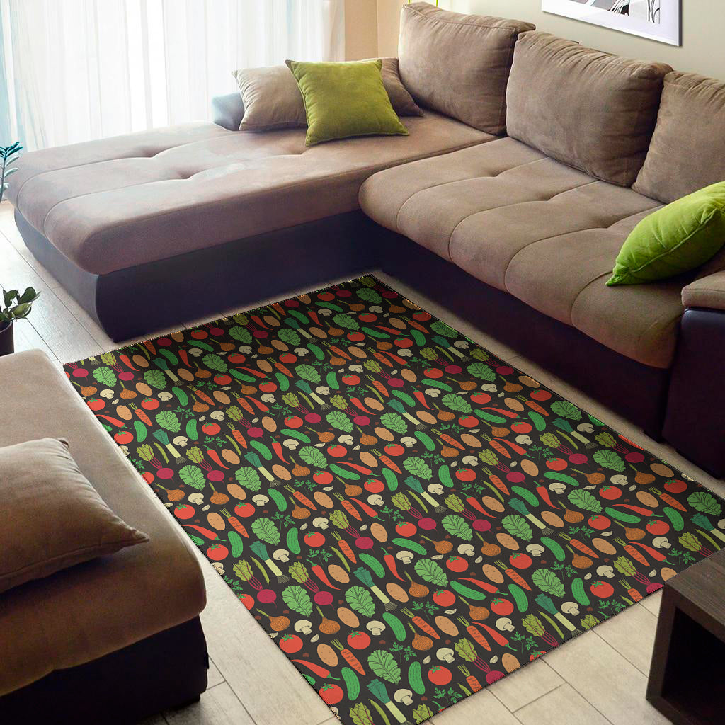 Cute Vegan Pattern Print Area Rug