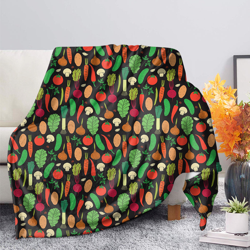 Cute Vegan Pattern Print Blanket