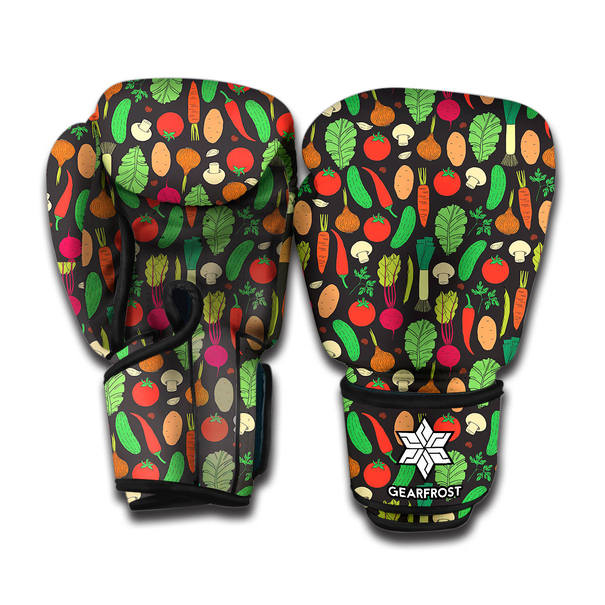 Cute Vegan Pattern Print Boxing Gloves