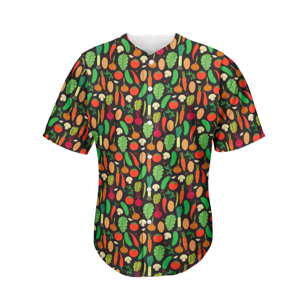 Cute Vegan Pattern Print Men's Baseball Jersey