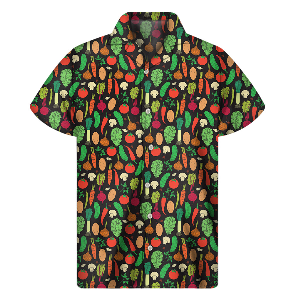 Cute Vegan Pattern Print Men's Short Sleeve Shirt