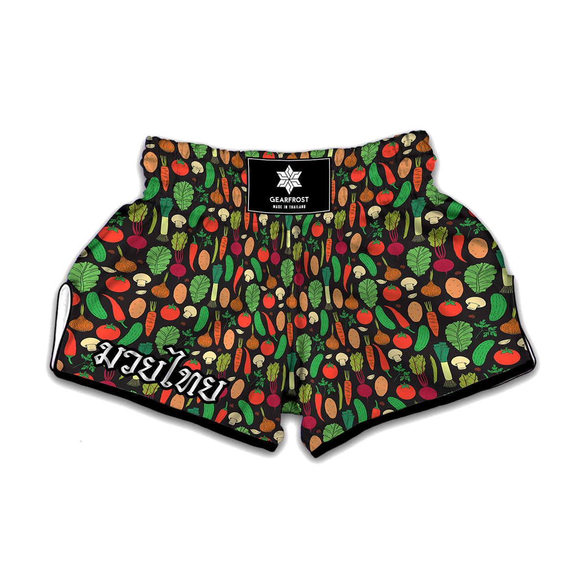 Cute Vegan Pattern Print Muay Thai Boxing Shorts