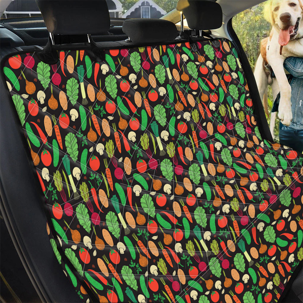 Cute Vegan Pattern Print Pet Car Back Seat Cover