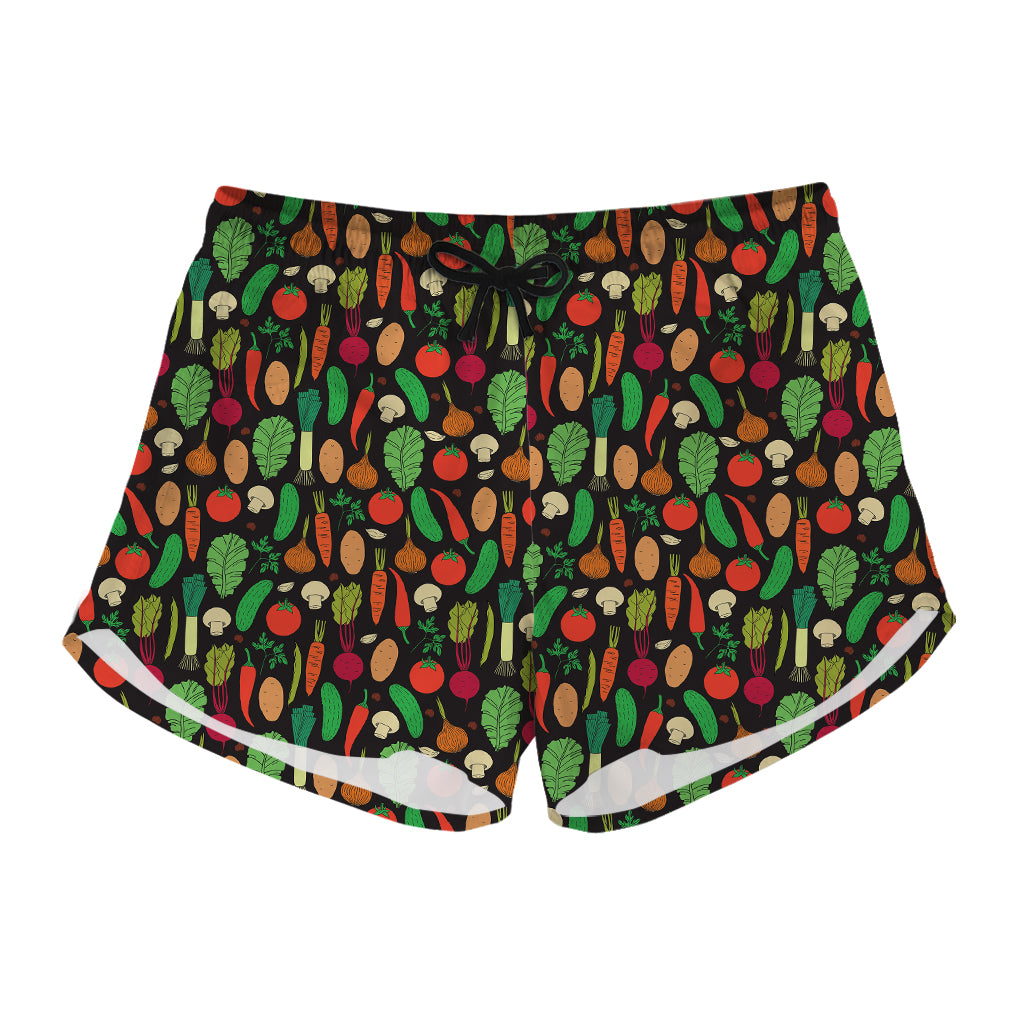 Cute Vegan Pattern Print Women's Shorts