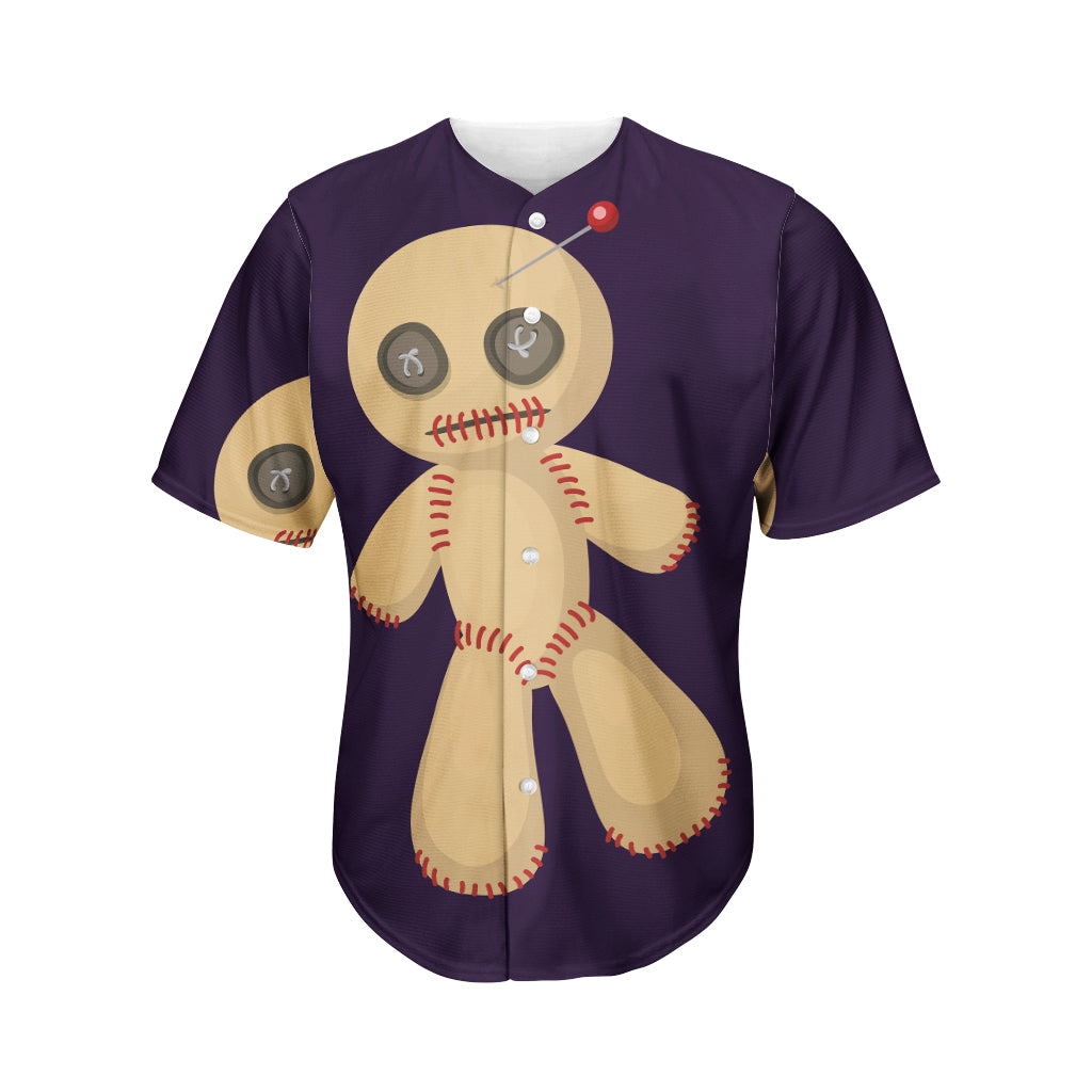 Cute Voodoo Doll Print Men's Baseball Jersey