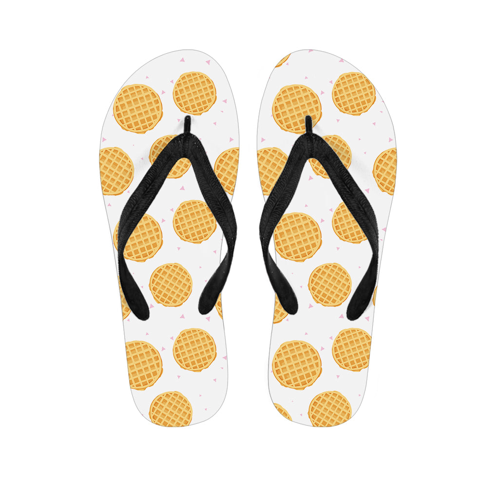 Cute Waffle Pattern Print Flip Flops