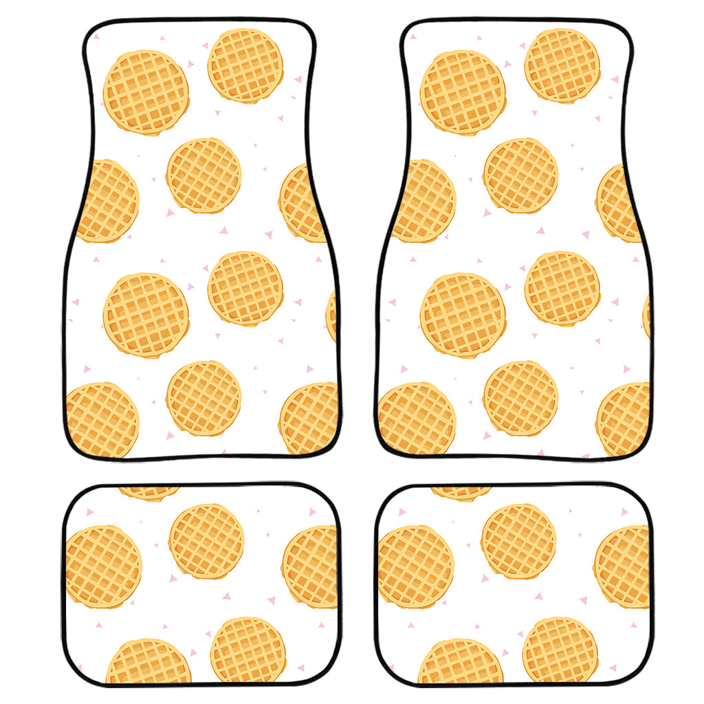 Cute Waffle Pattern Print Front and Back Car Floor Mats