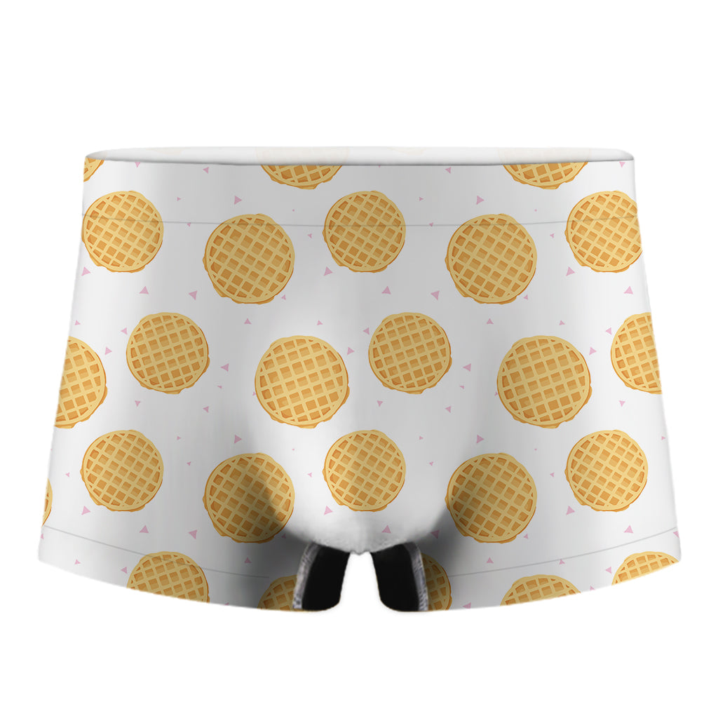 Cute Waffle Pattern Print Men's Boxer Briefs