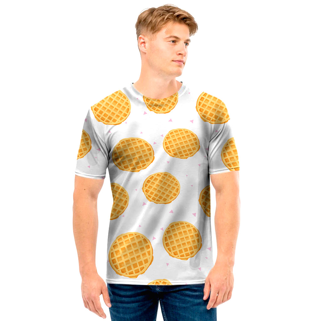 Cute Waffle Pattern Print Men's T-Shirt