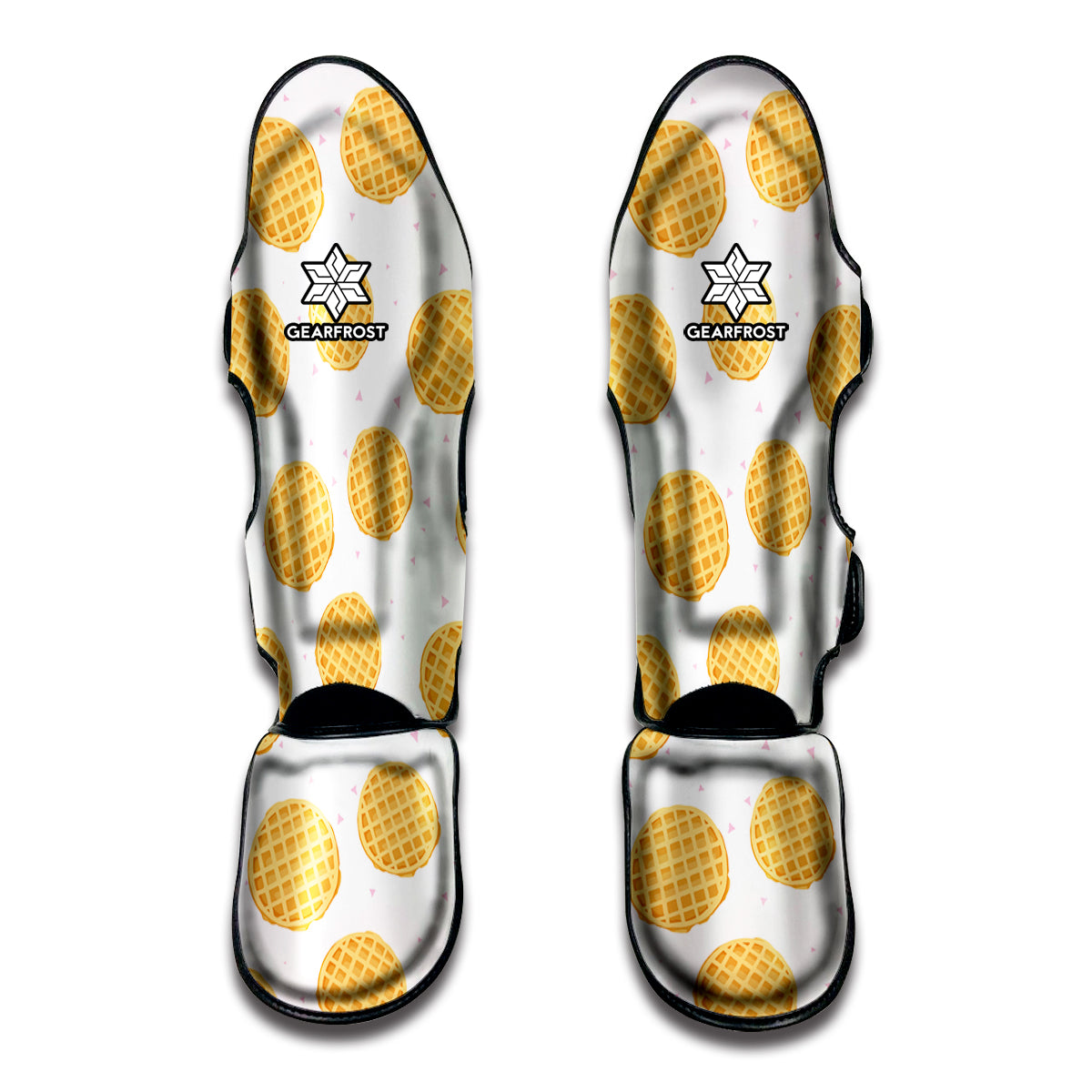 Cute Waffle Pattern Print Muay Thai Shin Guards