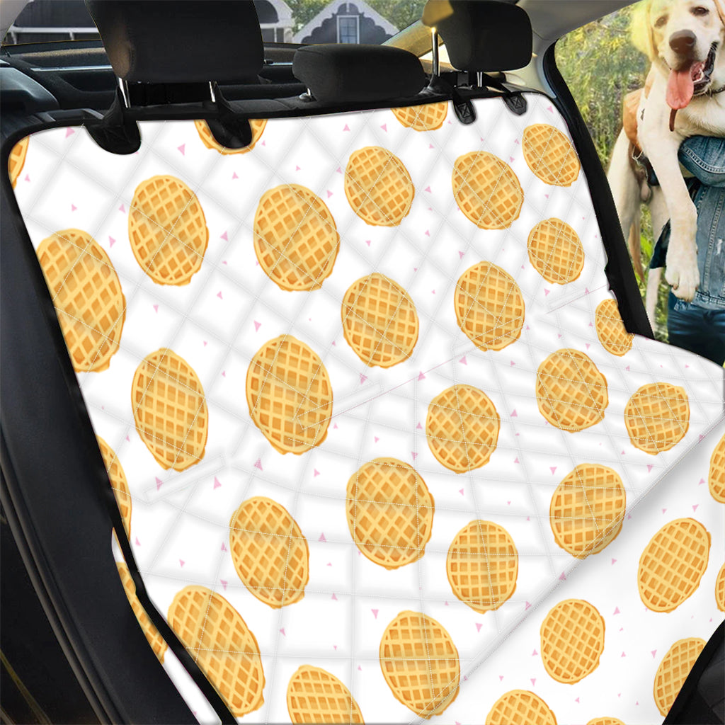 Cute Waffle Pattern Print Pet Car Back Seat Cover