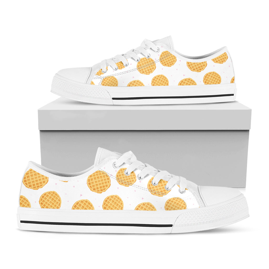 Cute Waffle Pattern Print White Low Top Shoes