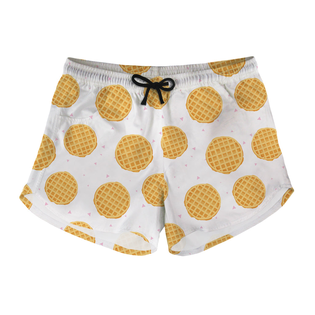 Cute Waffle Pattern Print Women's Shorts