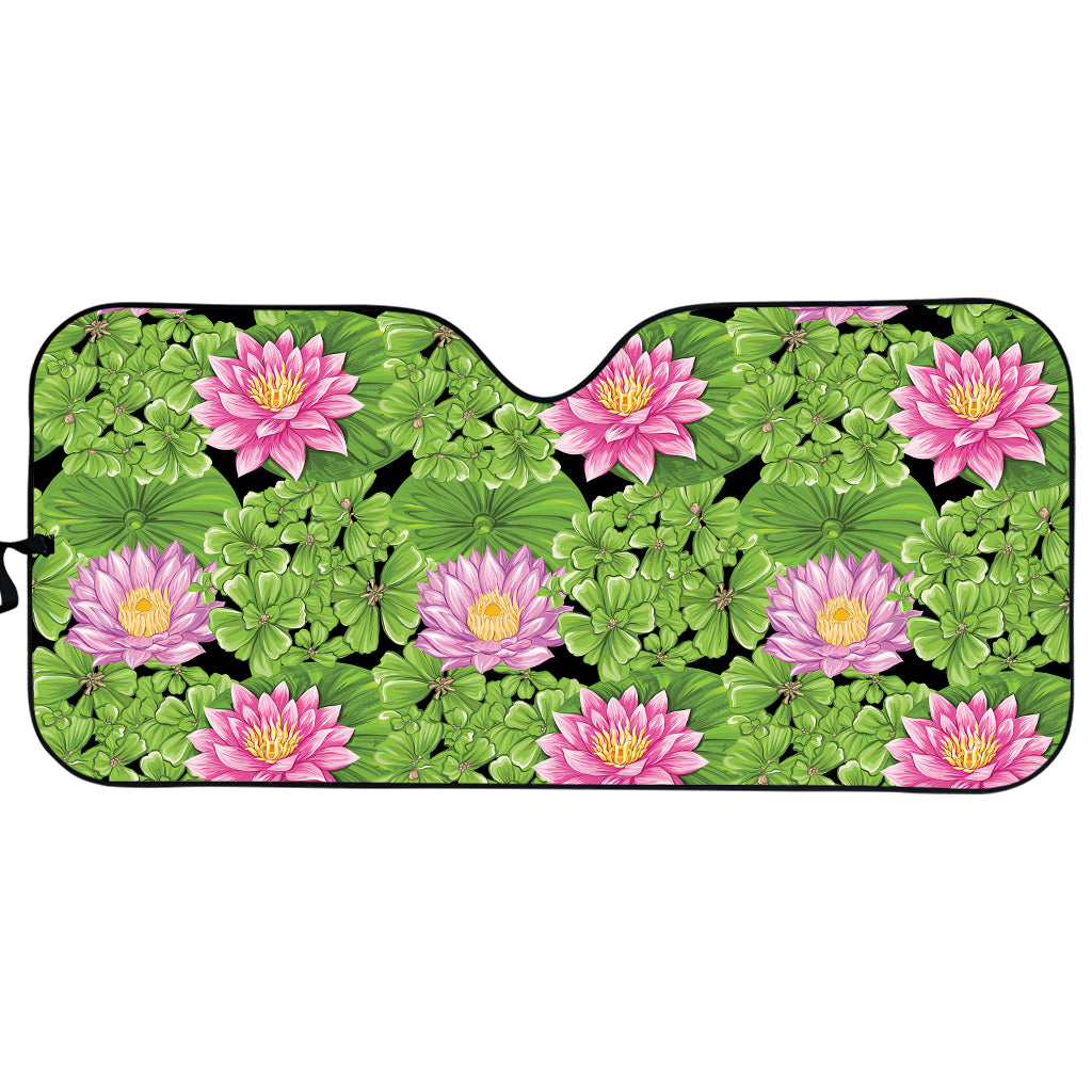 Cute Water Lily Pattern Print Car Sun Shade