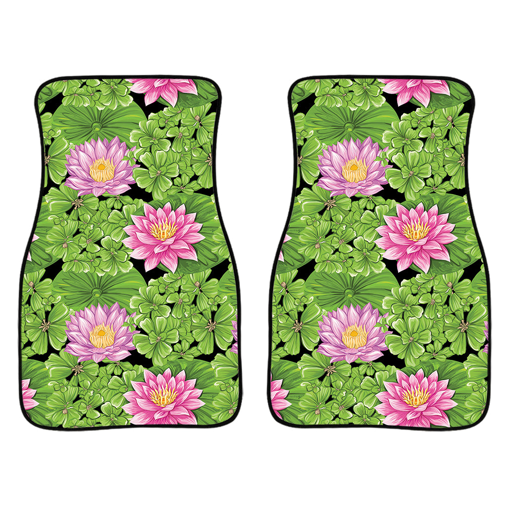 Cute Water Lily Pattern Print Front Car Floor Mats