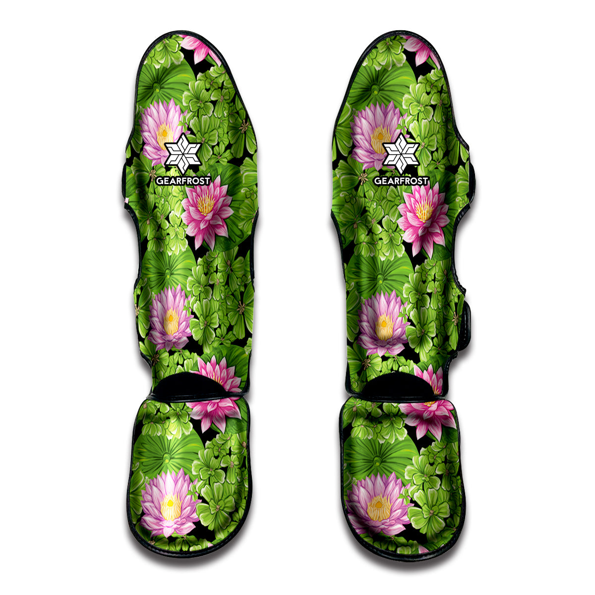 Cute Water Lily Pattern Print Muay Thai Shin Guards