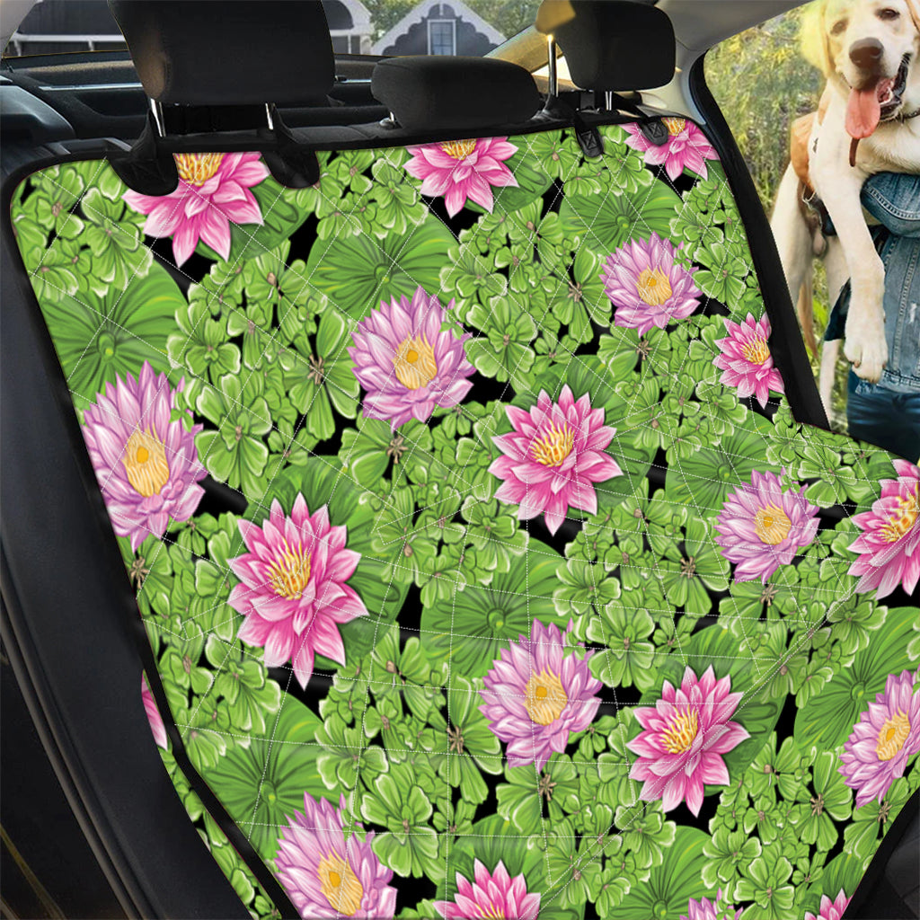 Cute Water Lily Pattern Print Pet Car Back Seat Cover