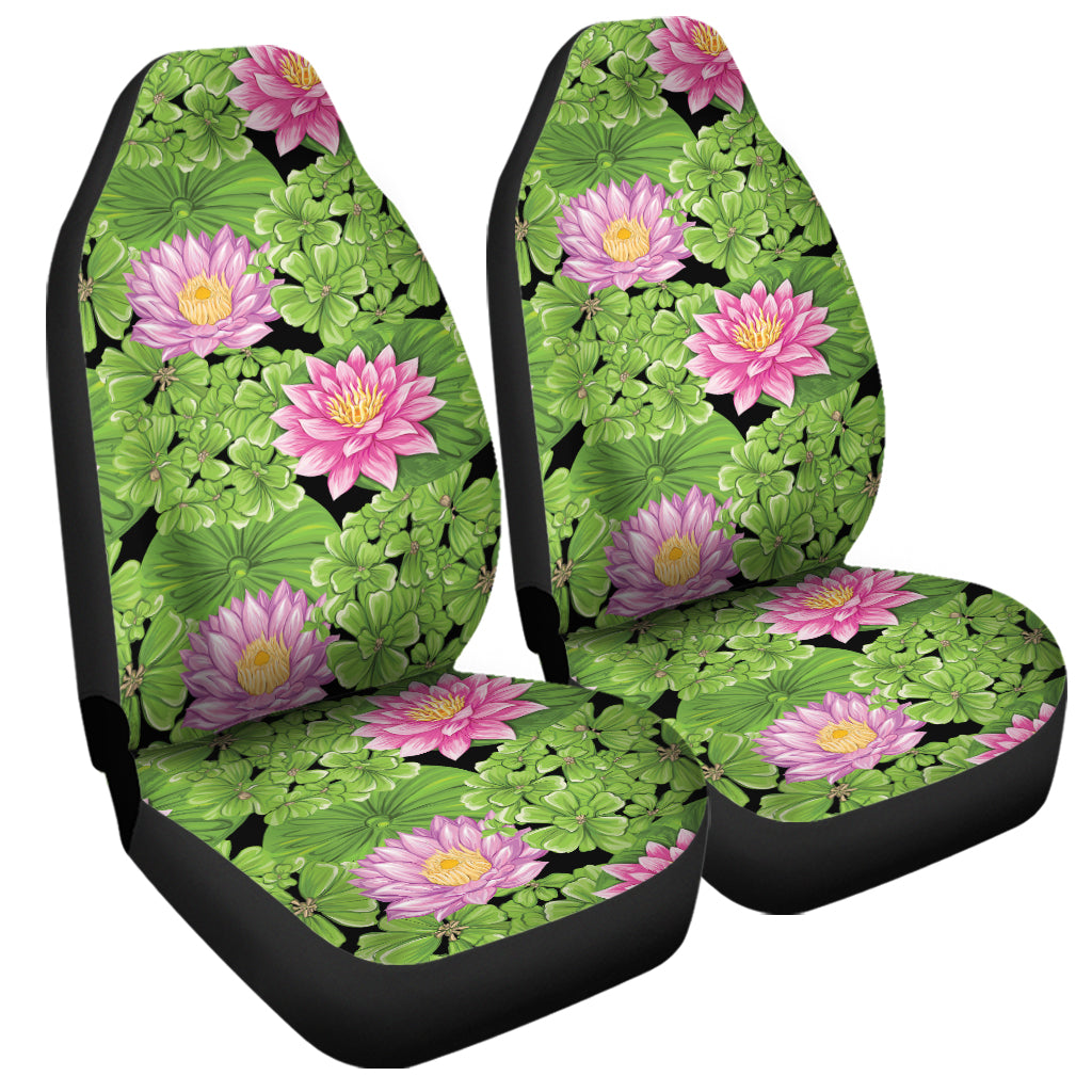 Cute Water Lily Pattern Print Universal Fit Car Seat Covers