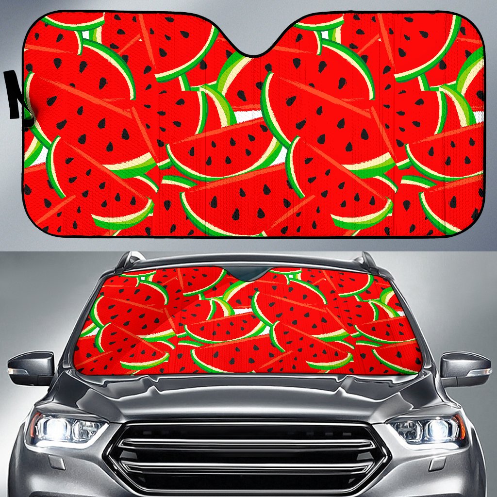 Cute Watermelon Pieces Pattern Print Car Sun Shade