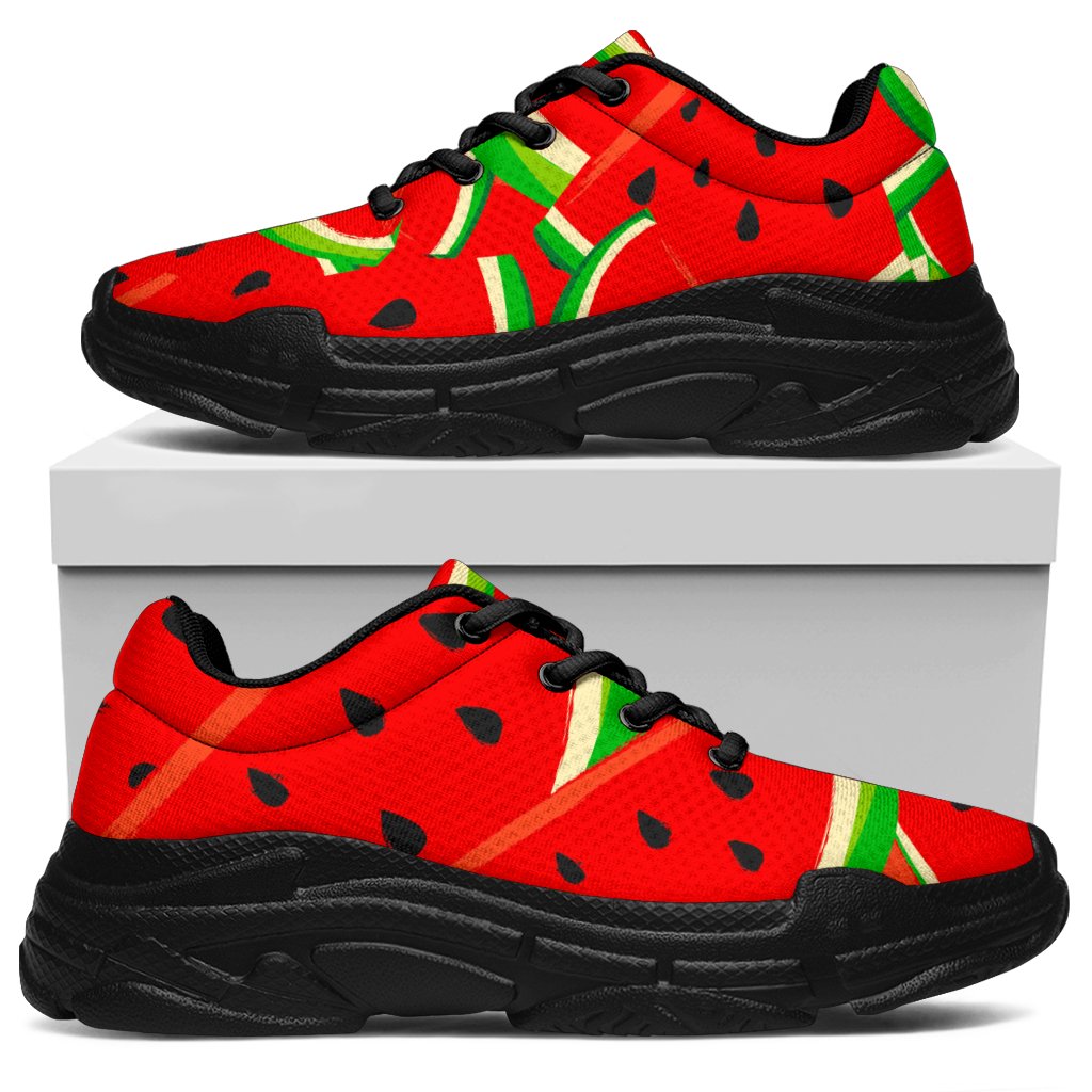 Cute Watermelon Pieces Pattern Print Chunky Sneakers