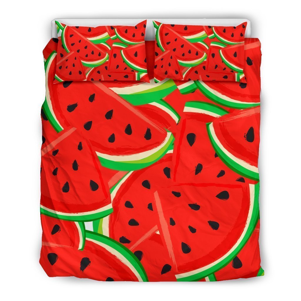 Cute Watermelon Pieces Pattern Print Duvet Cover Bedding Set