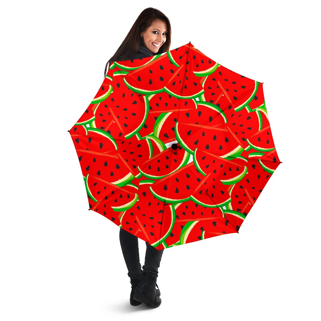 Cute Watermelon Pieces Pattern Print Foldable Umbrella