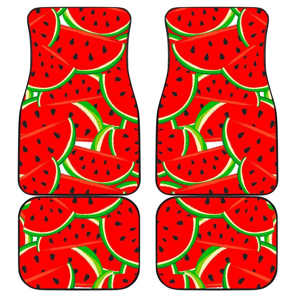 Cute Watermelon Pieces Pattern Print Front and Back Car Floor Mats