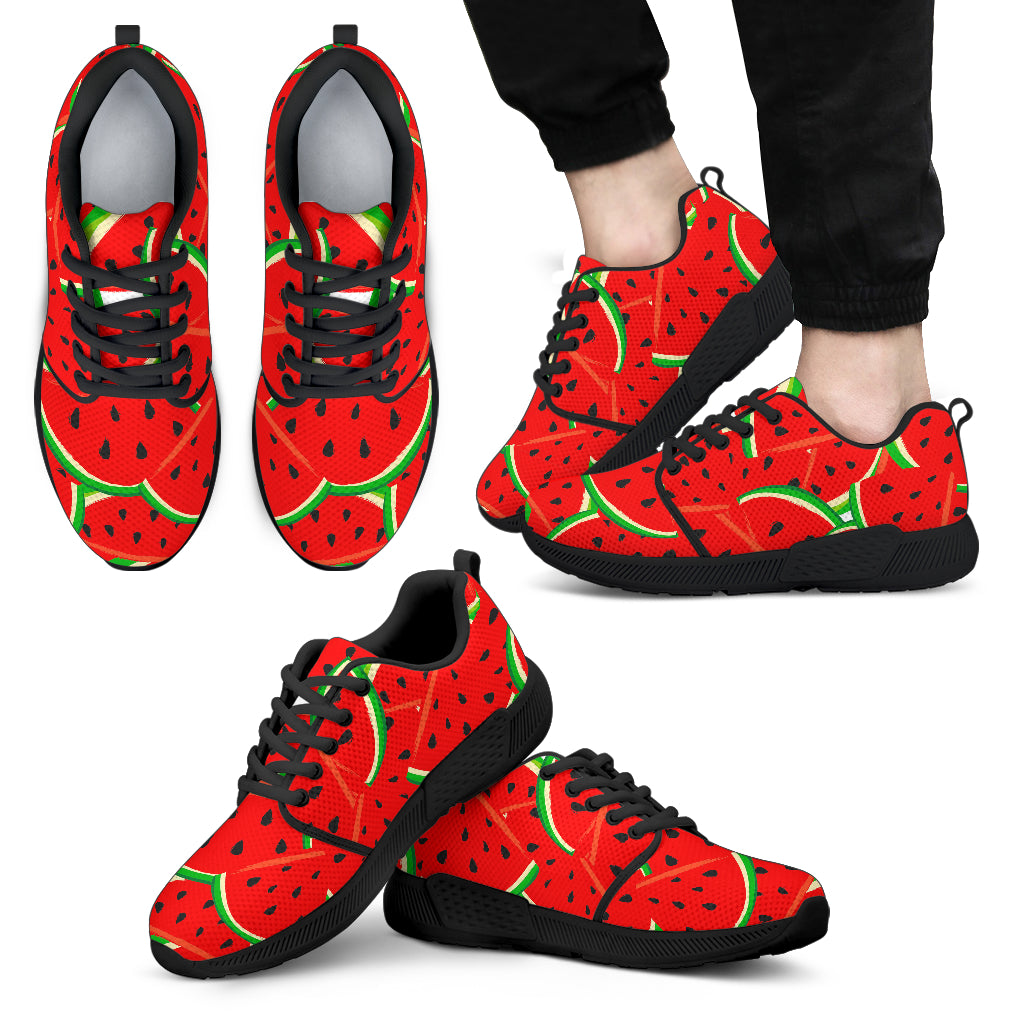 Cute Watermelon Pieces Pattern Print Men's Athletic Shoes