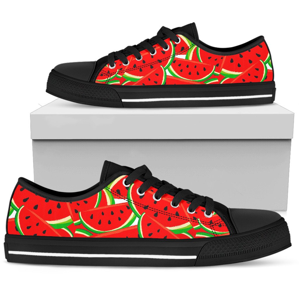 Cute Watermelon Pieces Pattern Print Men's Low Top Shoes