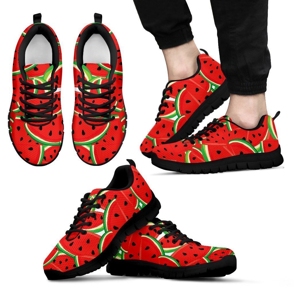 Cute Watermelon Pieces Pattern Print Men's Sneakers