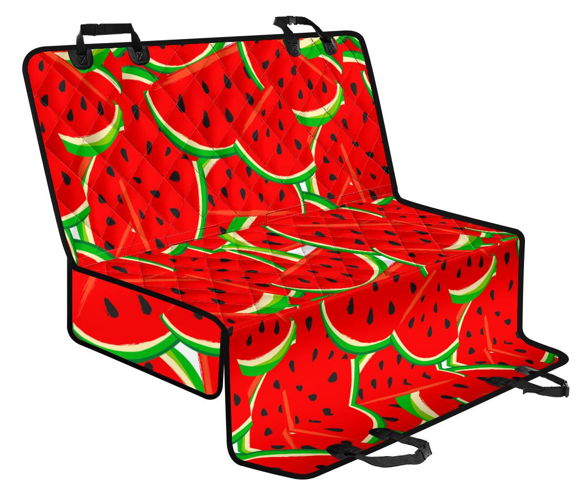 Cute Watermelon Pieces Pattern Print Pet Car Back Seat Cover