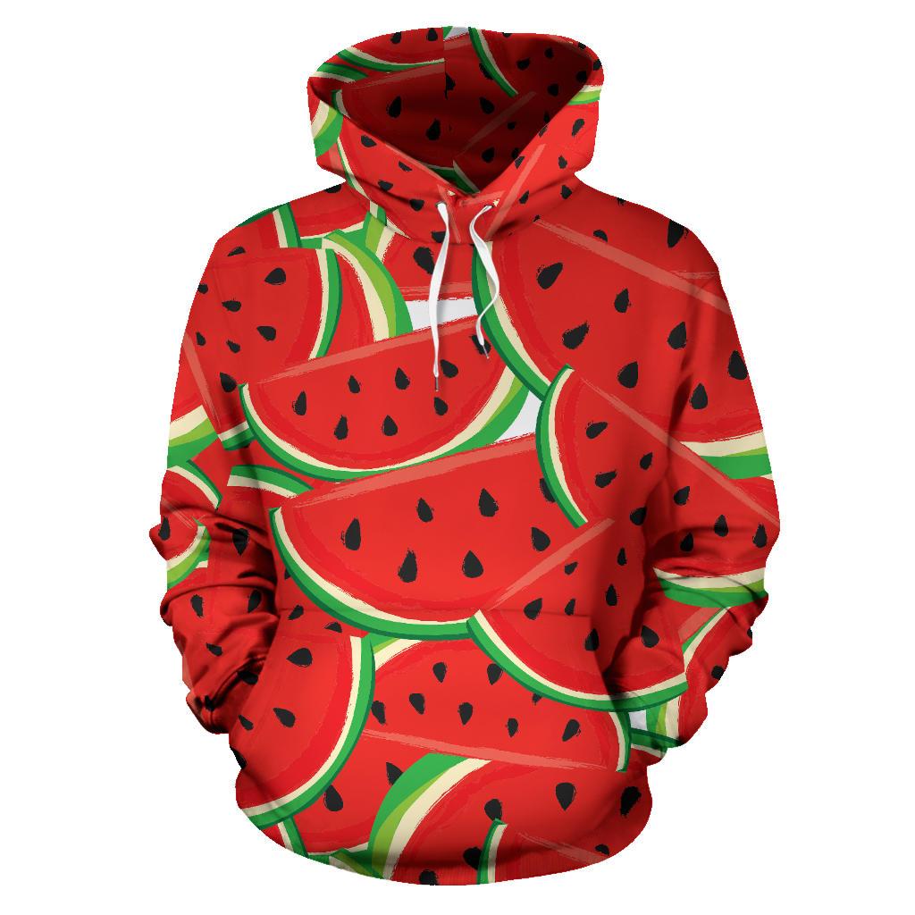 Cute Watermelon Pieces Pattern Print Pullover Hoodie