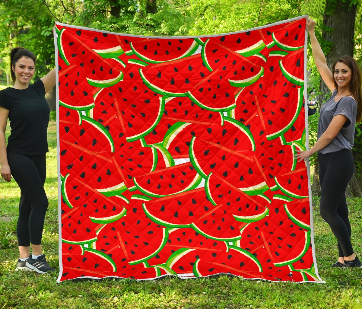 Cute Watermelon Pieces Pattern Print Quilt