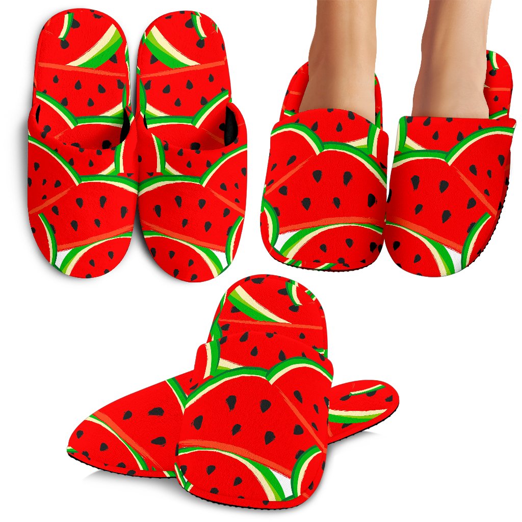 Cute Watermelon Pieces Pattern Print Slippers